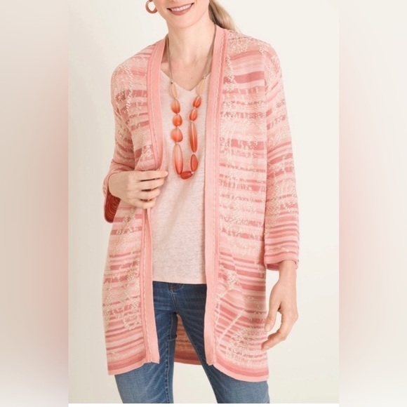 Chicos size 3 US XL Long Line Knit open  Cardigan Sweater - Picture 1 of 5